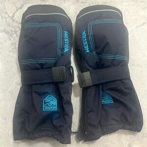 Hestra Kids Mittens Navy Blue Size 4